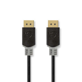DisplayPort Cable | DisplayPort Male | DisplayPort Male | 8K@60Hz | Gold Plated | 2.00 m | Round | PVC | Anthracite | Box DisplayPort Cable | DisplayPort Male | DisplayPort Male | 8K@60Hz | Gold Plated | 2.00 m | Round | PVC | Anthracite | Box
